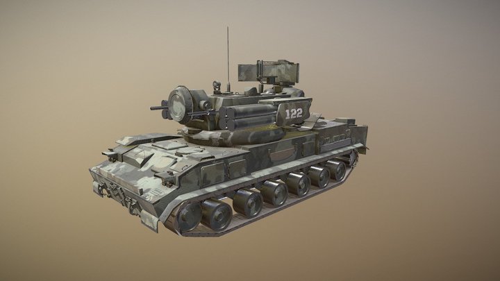 Tunguska 2S6M - Tank - Anti Aircraft 3D Model