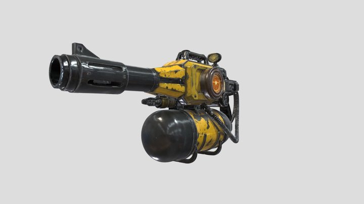 Futuristic Cyberpunk Flamethrower 3D Model