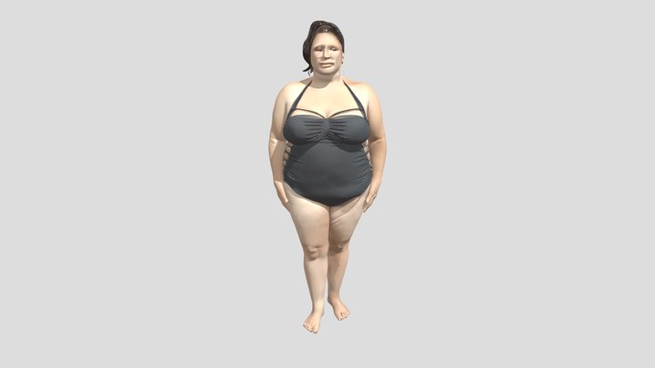 woman wearing a black swimsuit 3D Model
