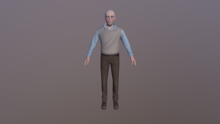 Old Father Character - J'adoube 3D Model