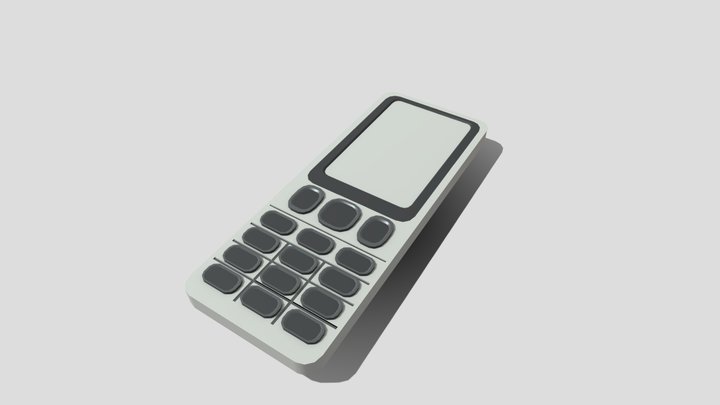 White feature phone with buttons 3D Model