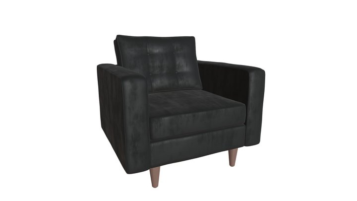 Puget Arm Chair Black Velvet - 101396 3D Model