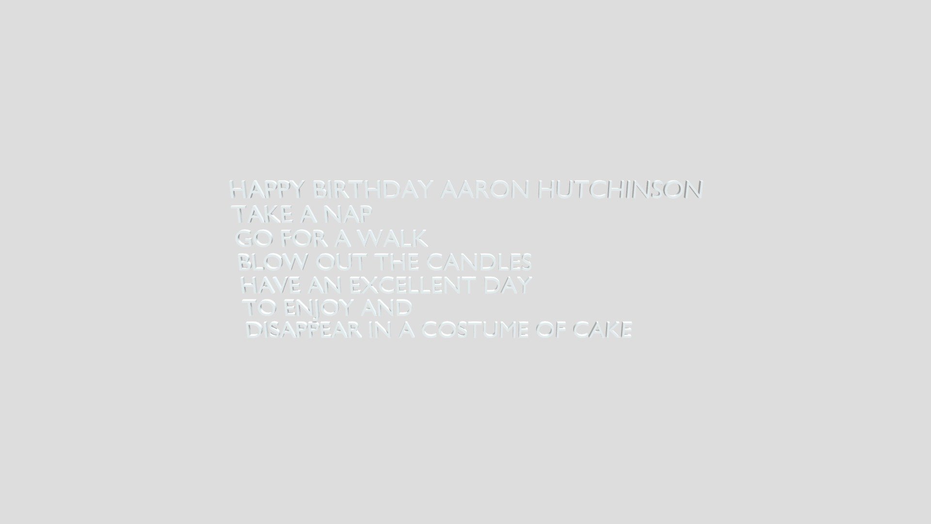 HAPPYBIRTHDAY by Aaron Hutchinson