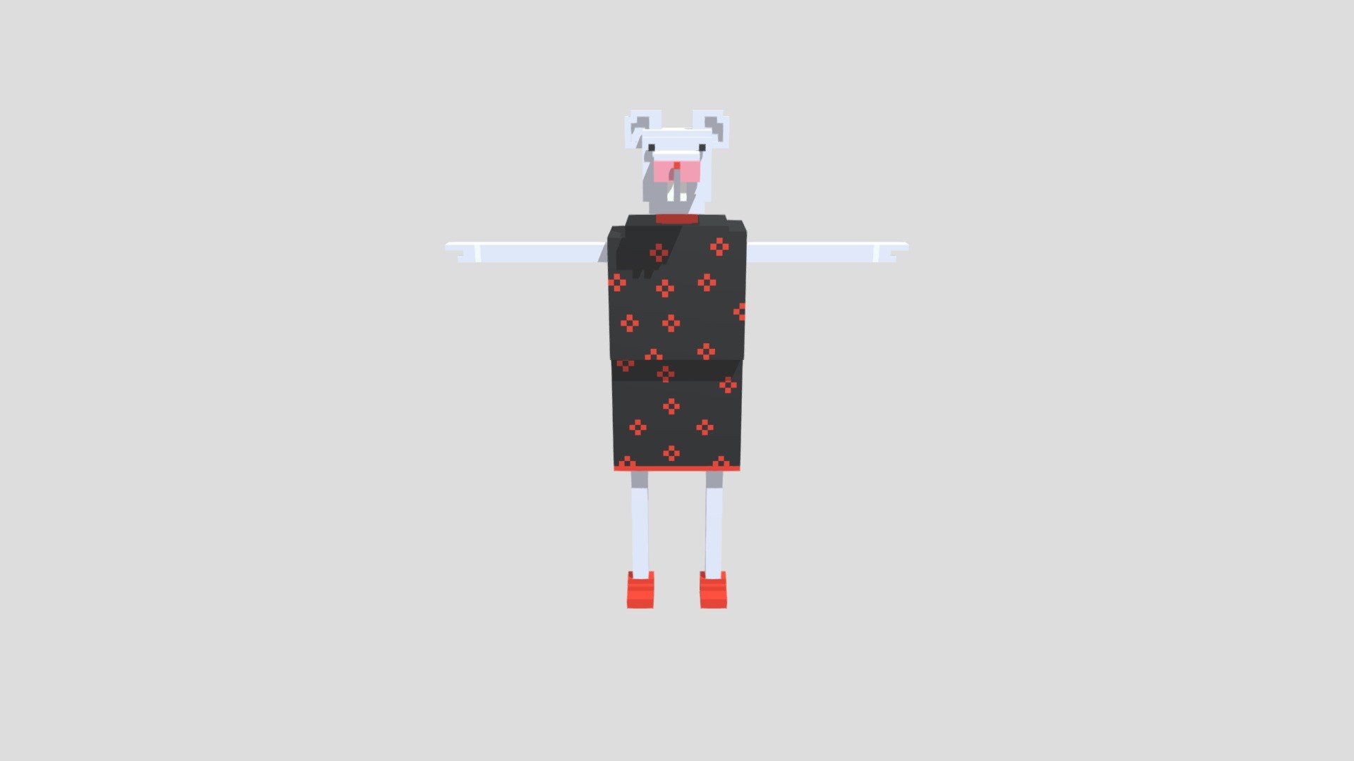Cartoon rat 3D model