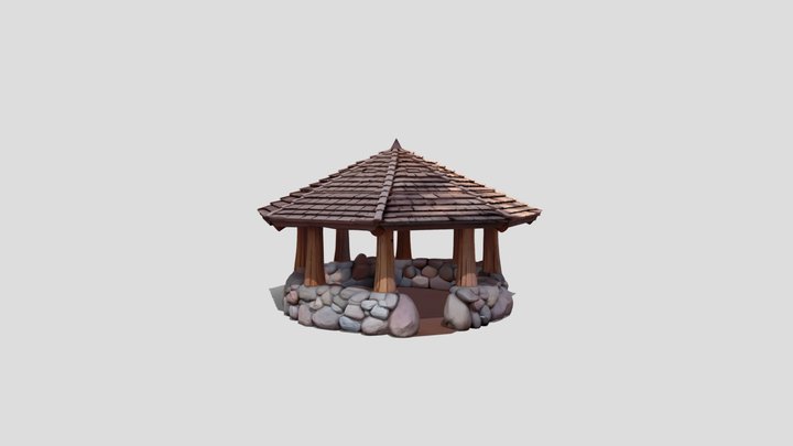 Shelter with roof 3D model free – Modelo 3D gratuito STL