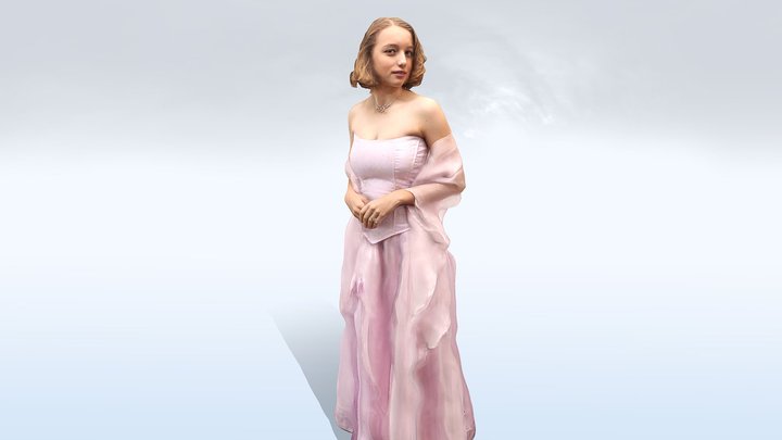 Female Scan - Girl in a Ballroom Dress 3D Model