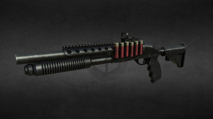 M870 - Lowpoly. 3D Model