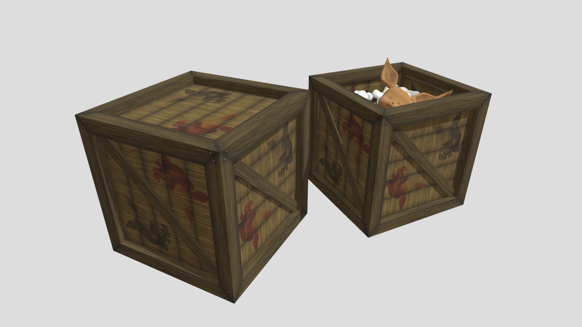 Eevee Themed Crates - 3D model by basketball_jesus [dcecf4b] - Sketchfab