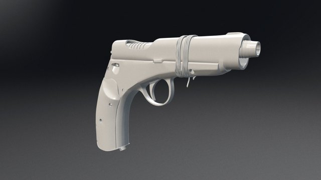 Old Blow-back Pistol 3D Model