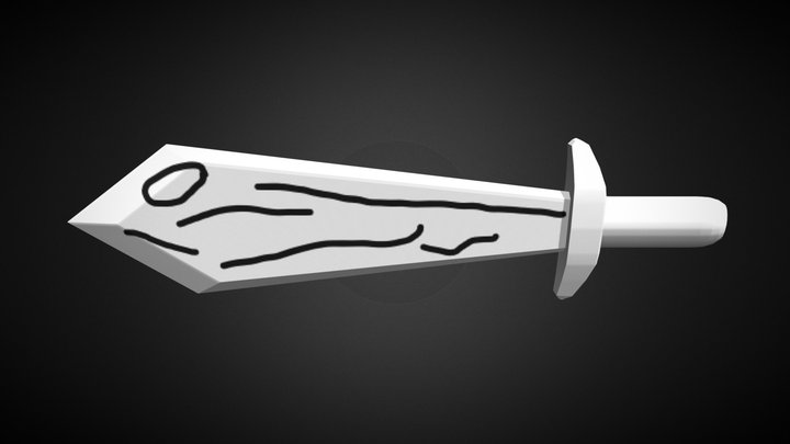 Cartoon Wooden Sword 3D Model