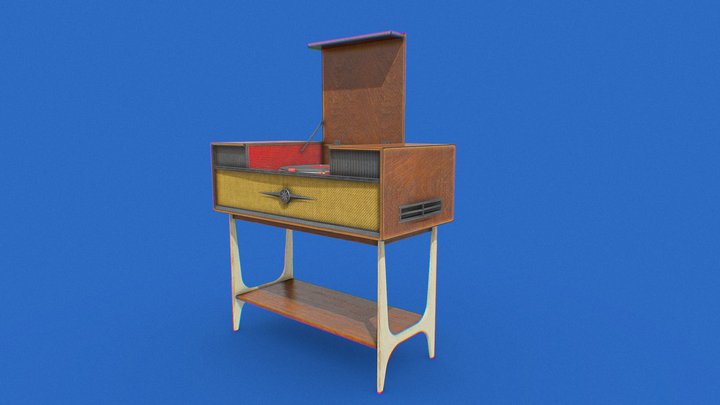50s Record Player Cabinet 3D Model
