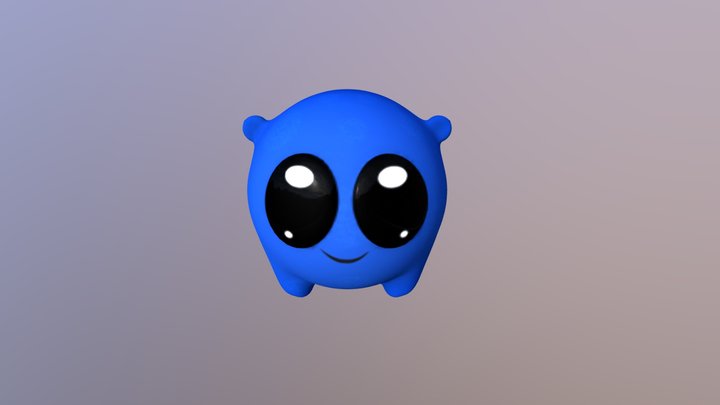 Blue Creature Animated 3D Model