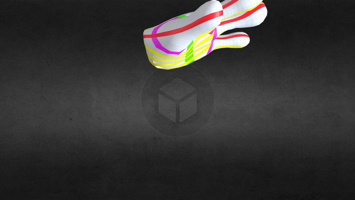 4 Finger Hand w/ Flow Bands 3D Model