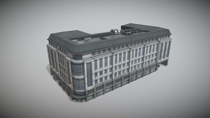 Low rise wall to wall office building 3D Model