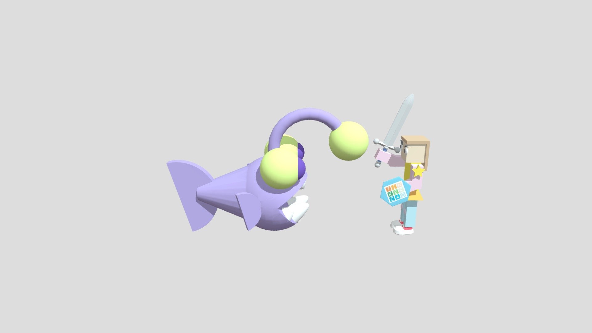 Monster Fish & Minecraft Lady - 3D model by Laboratorio K (@simone ...