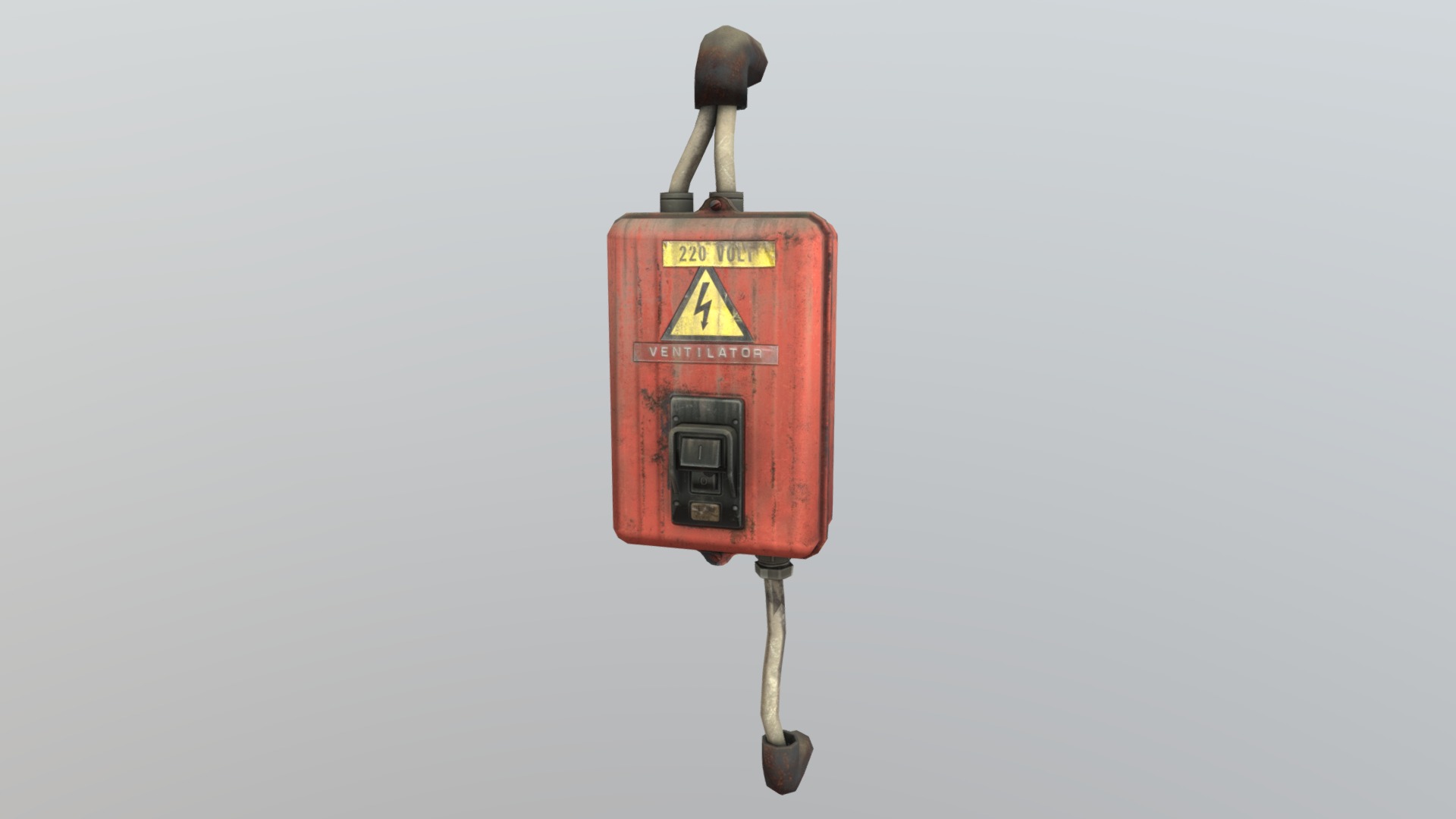 3D model Low Poly Electricity Box 06 - This is a 3D model of the Low Poly Electricity Box 06. The 3D model is about a red and black lighter.