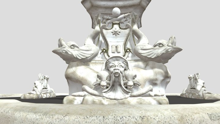 Fontana di Piazza del Pantheon Rome 3D Model