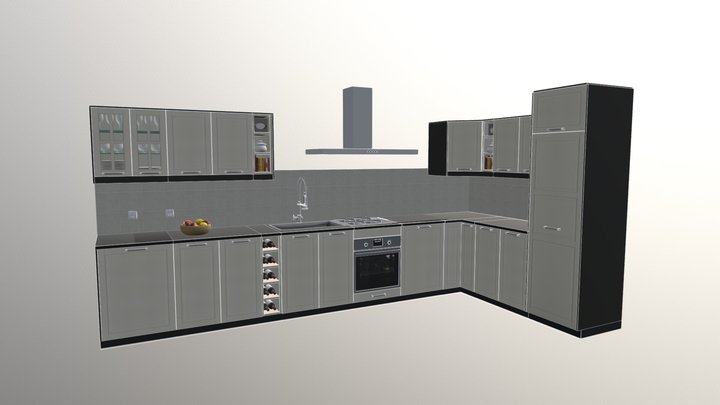 Ikea style Kitchen 3D Model