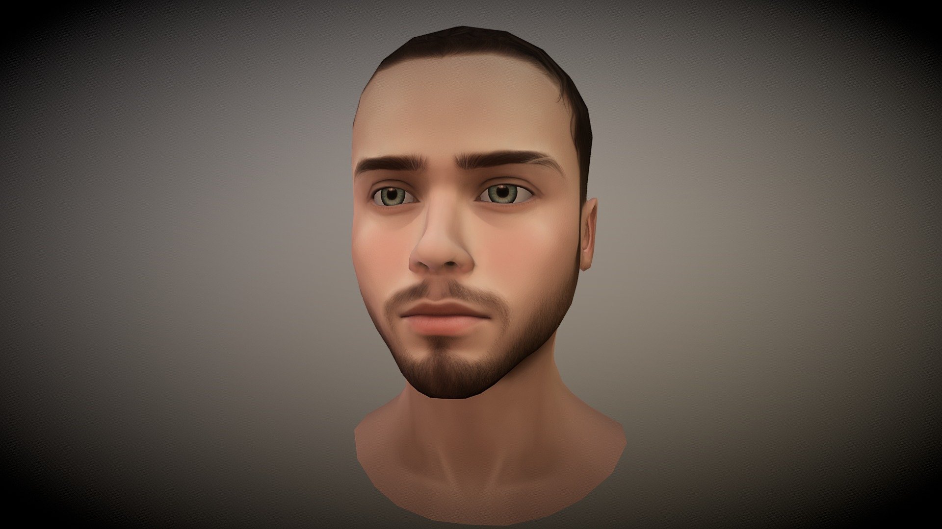 Lowpoly Male Head 