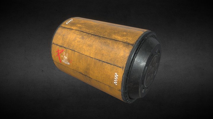 Low Poly Scifi Storage Barrel PBR|SUBD 3D Model