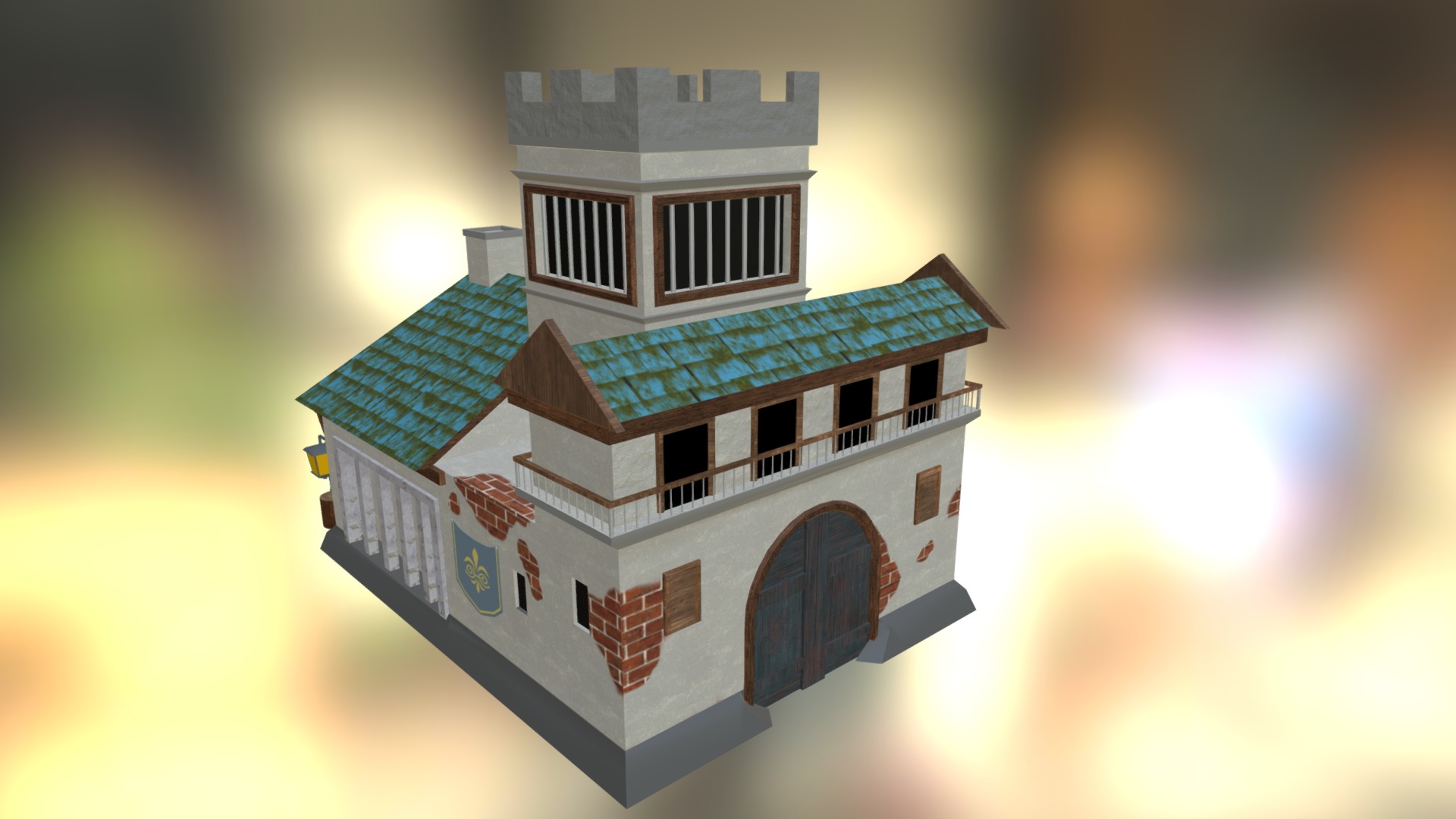 3D model Medieval Building - This is a 3D model of the Medieval Building. The 3D model is about a house with a large roof.