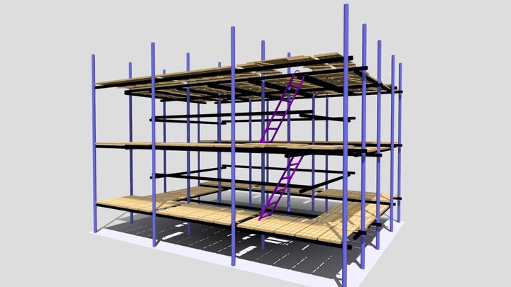 Объемная конструкция из хомутовых лесов 3D Model