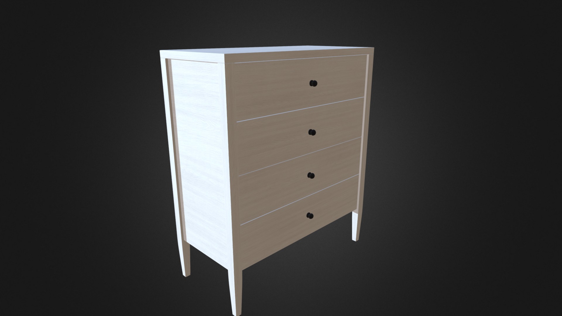 3D model Light Wood Cabinet - This is a 3D model of the Light Wood Cabinet. The 3D model is about a white square with black dots.