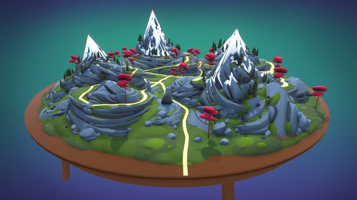 Lowpoly Mountain Diorama | Gravity Sketch 3D Model
