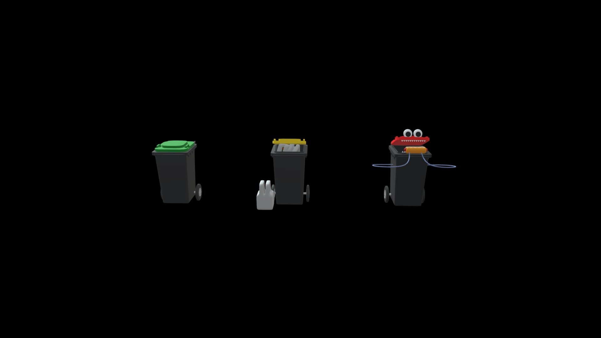 3 variation garbage bin but the lids are wrong
