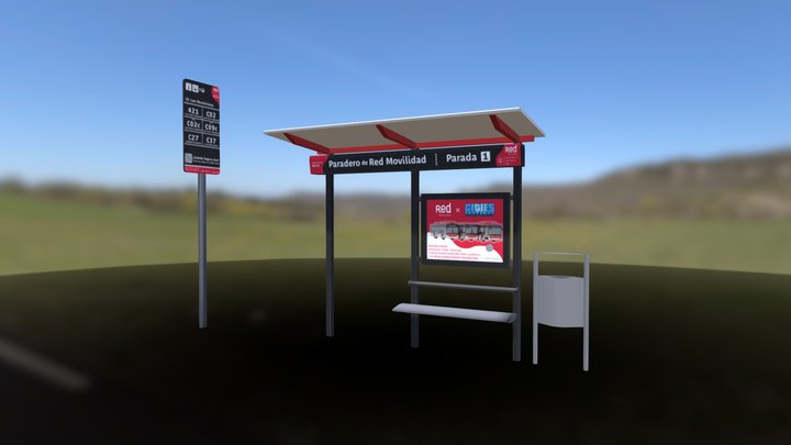 Paradero Simple Red Movilidad 3D Model
