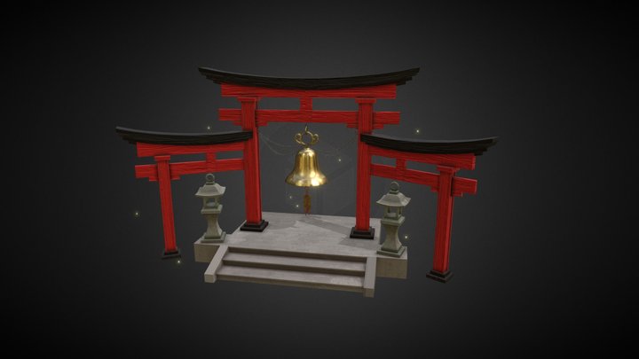 Torii gate Scene 3D Model