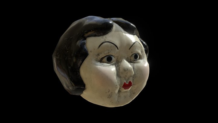 Head of an Old Porcelain Doll 3D Model