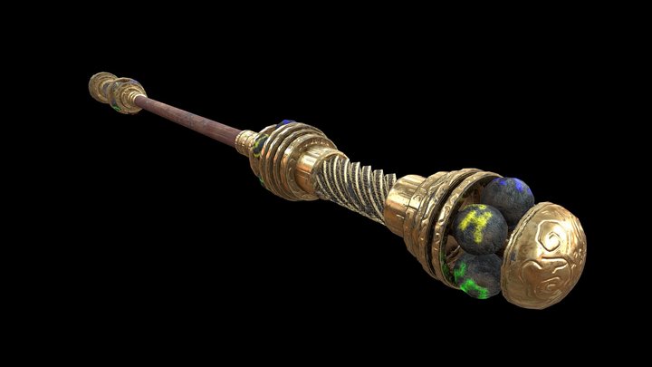 Decorated Staff 3D Model