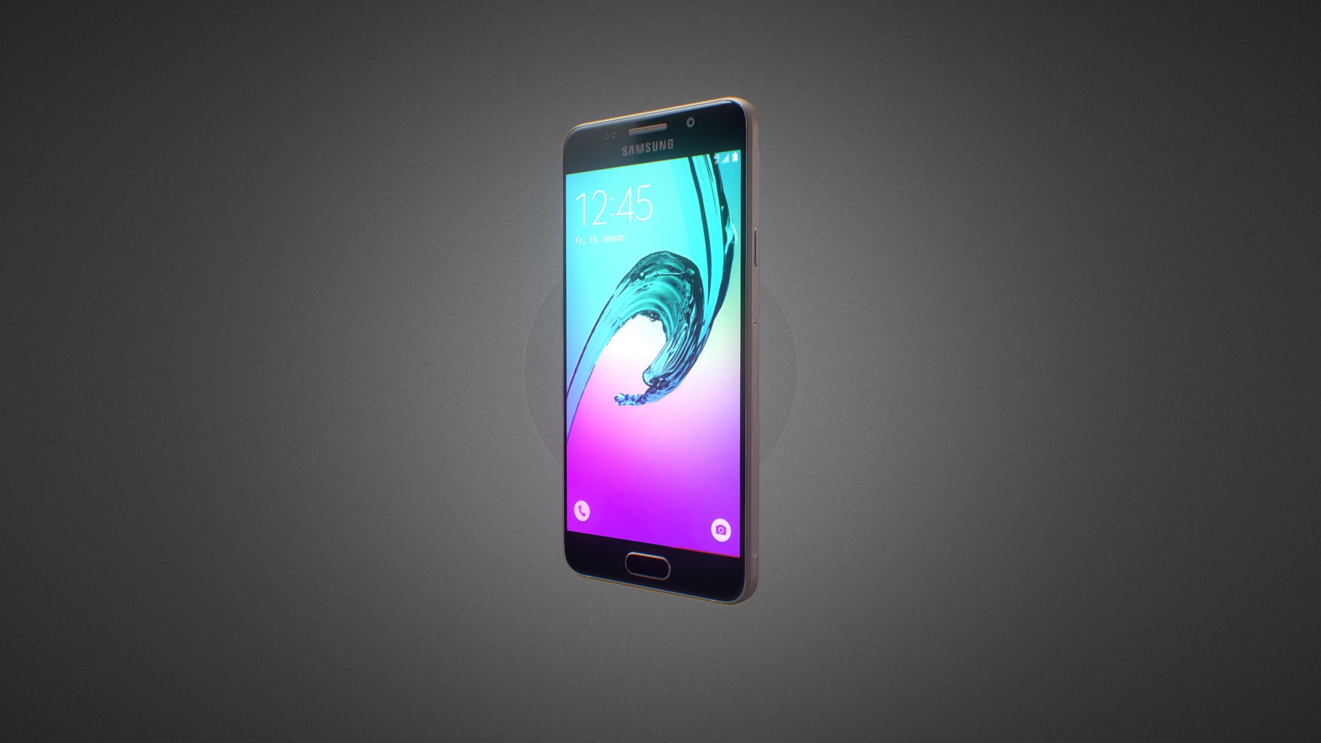 3D model Samsung Galaxy A3 2016 for Element 3D - This is a 3D model of the Samsung Galaxy A3 2016 for Element 3D. The 3D model is about a cell phone with a blue screen.