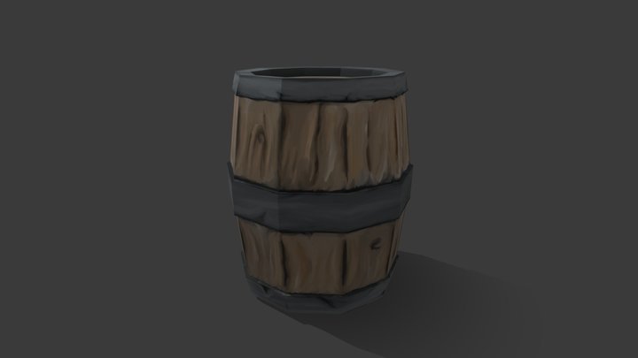 Barrel - HandPainted 3D Model