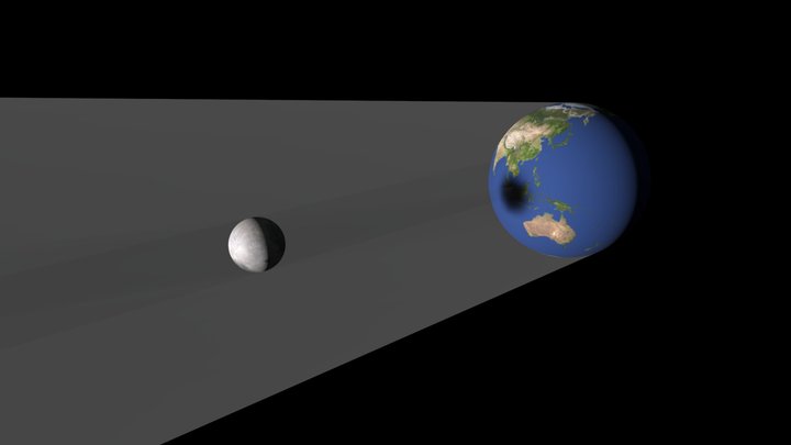 Gerhana Matahari Total 3D Model