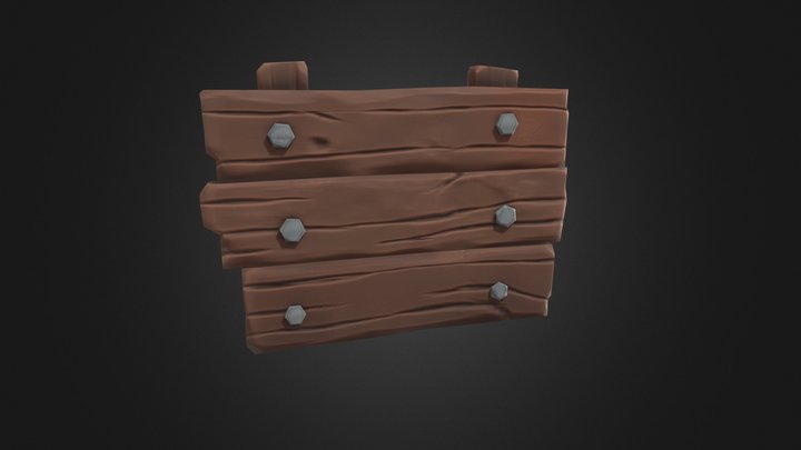 Stylized Low Poly Planks Wood 3D Model