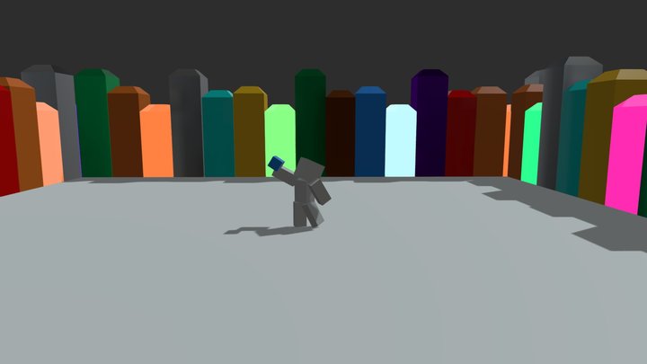 block man holding something 3D Model