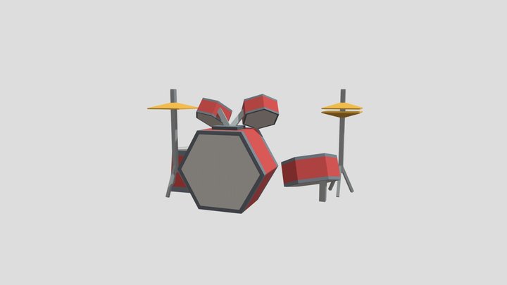 Prop Instrument Drum Kit Ultra Low Poly – Modelo 3D gratuito STL
