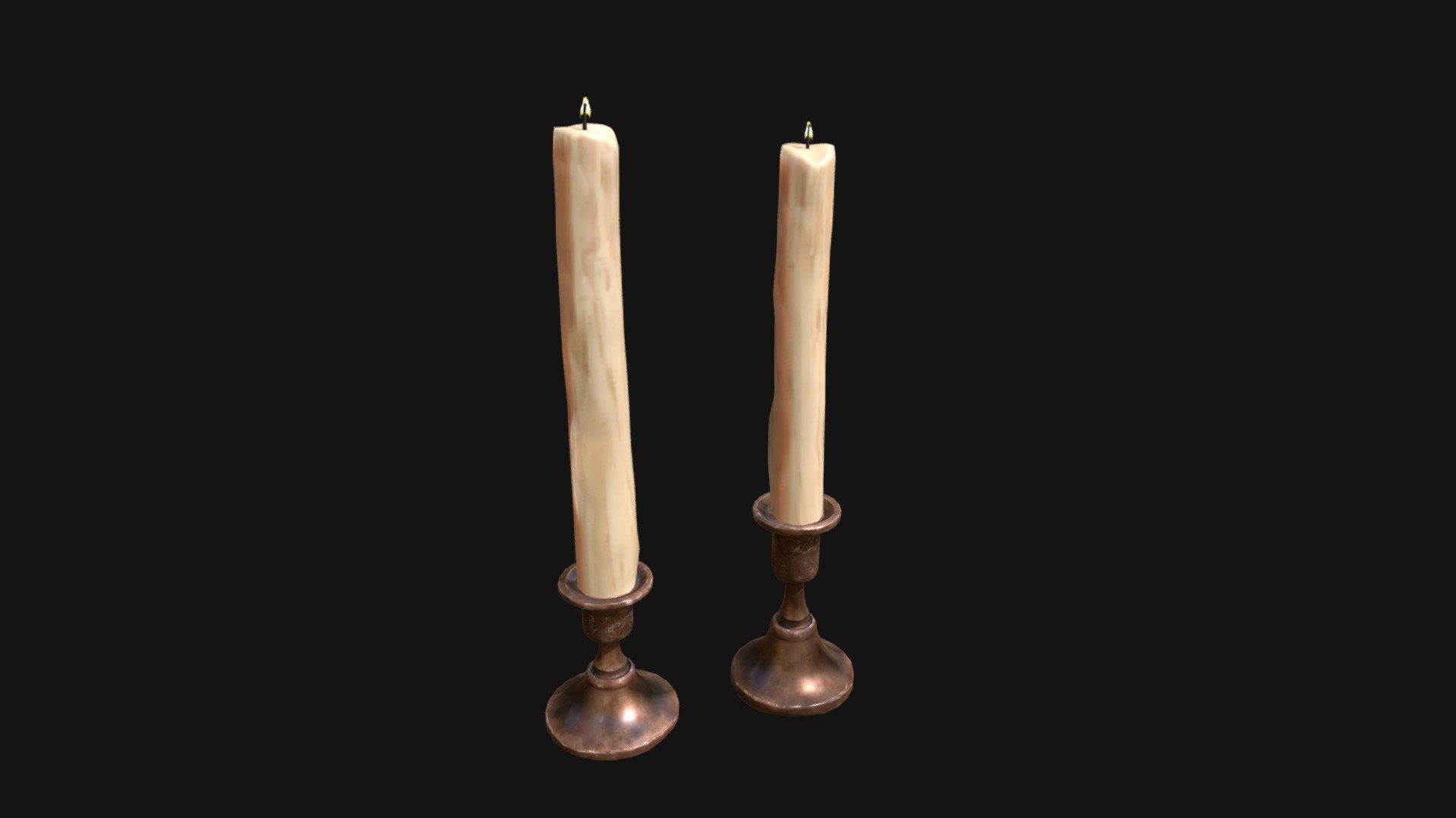 Elegant Copper Large CandleStick Set - Buy Royalty Free 3D model by ...