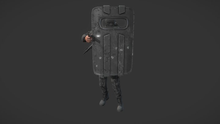 Urban Special Forces Operative (shield) 3D Model