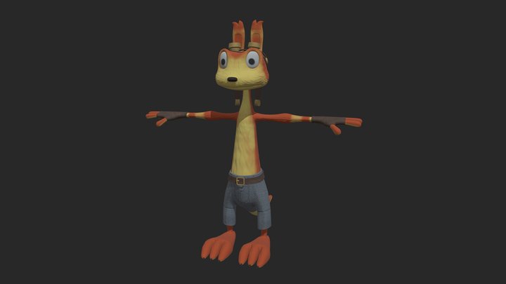 dexter handpaint con ropa 3D Model