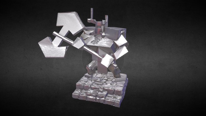 Ferrous Wroughtnaut - Pixelated Stone Warrior 3D Model