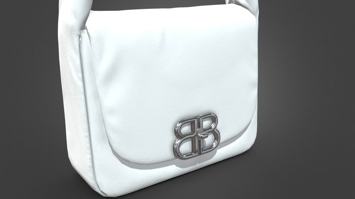 Balenciaga Handbag  White Leather 3D Model