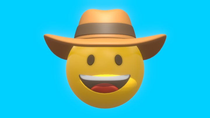 Cowboy Emoticon Emoji or Smiley 3D Model