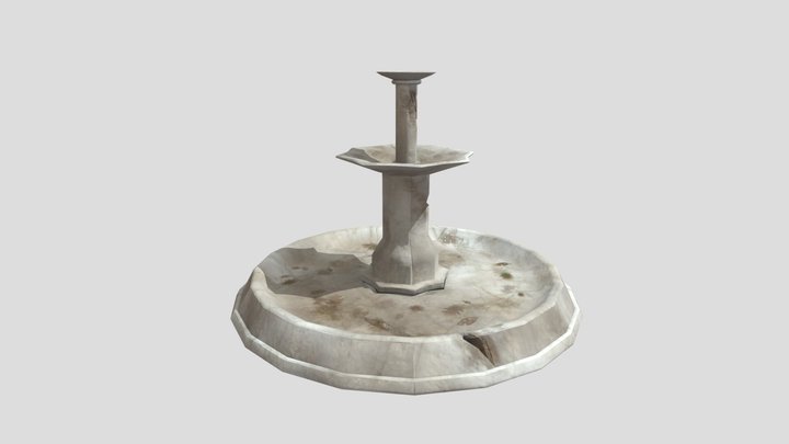 Empty Fountain Old 3D Model