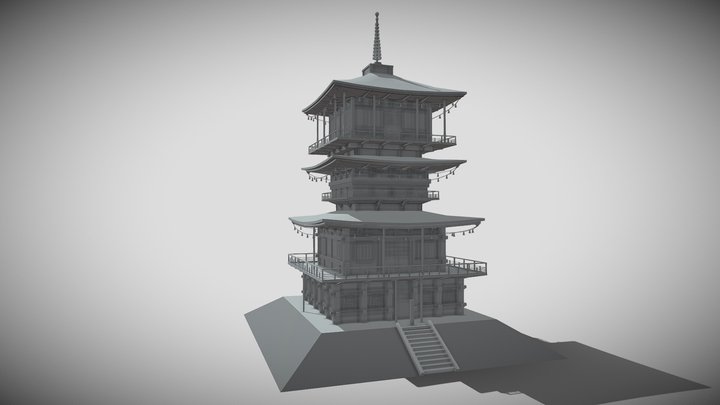 Japanese Temple 3D Model