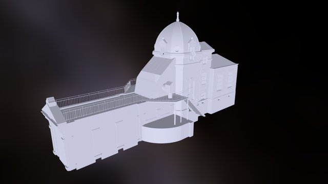 Bâtiment lunette coudée Observatoire de Besançon 3D Model
