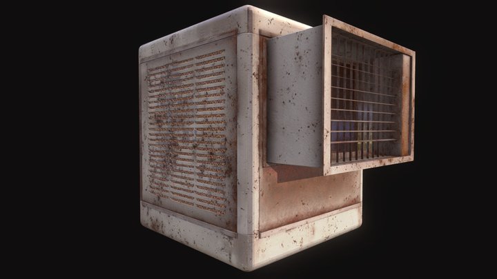 Old Air Conditioner - Mid-poly 3D Model