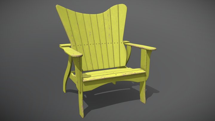 Wooden Beach Chair 3D Model